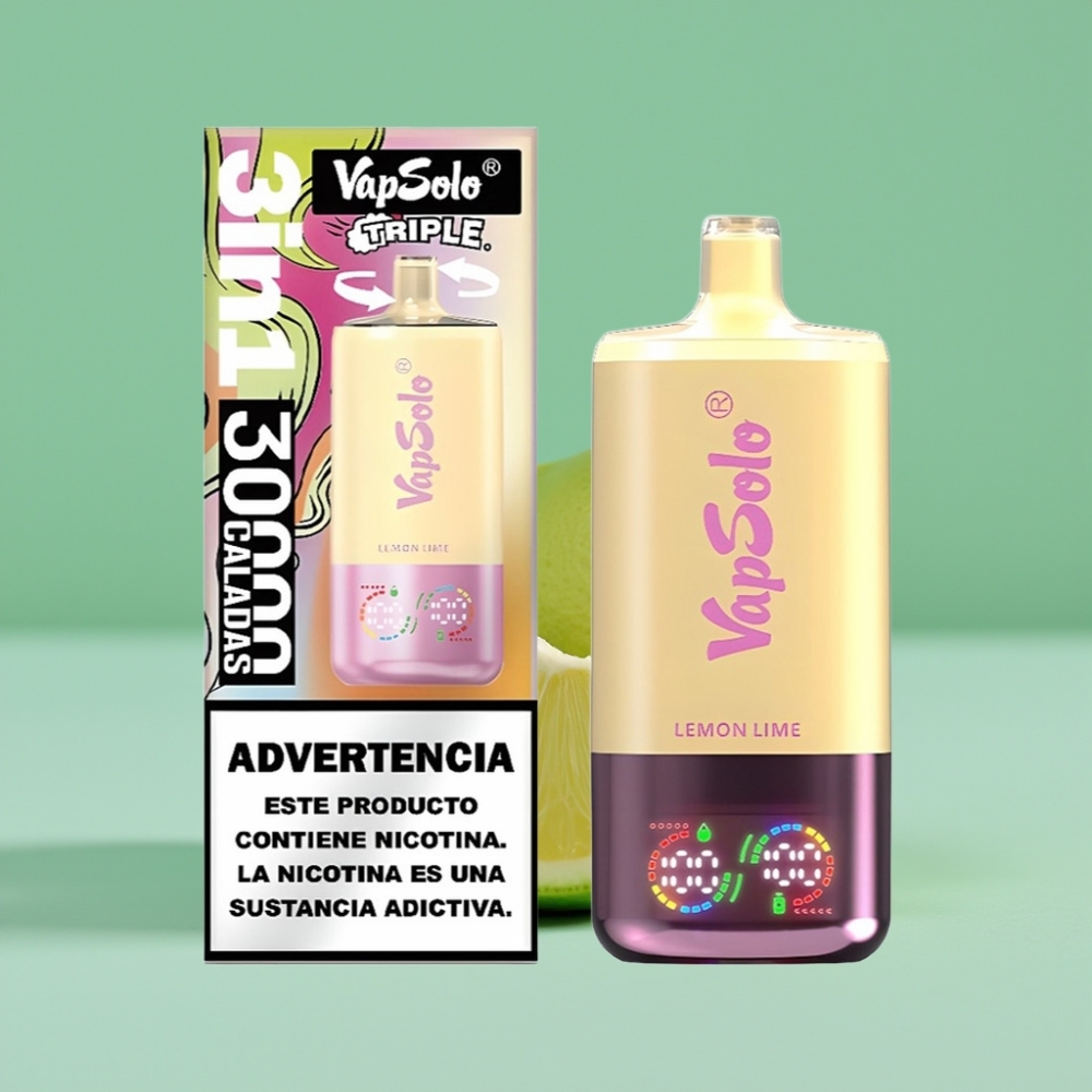 VapSolo Triple 30000 Puffs Limon Limon Aromalı 40ml 3 Tank Type-C