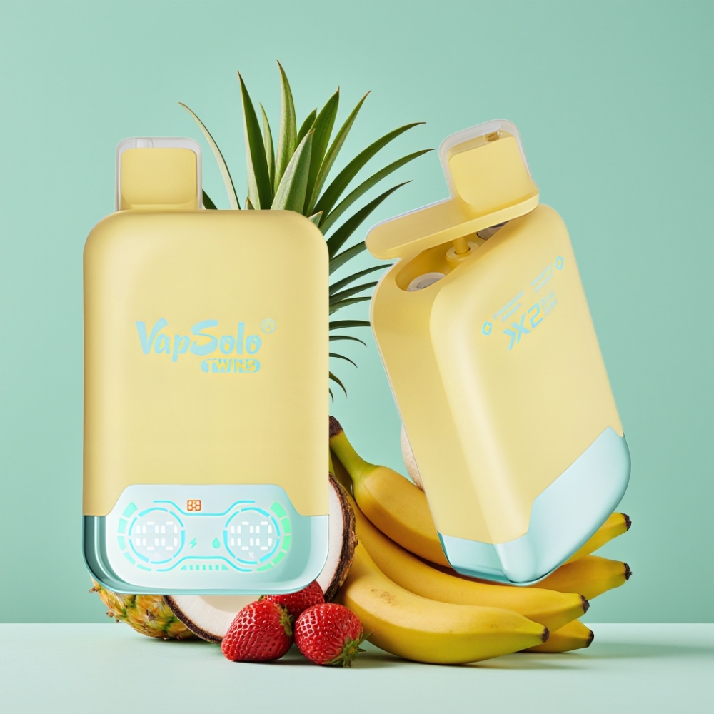 Vapsolo Twins 20000 Puff Ananas Hindistan Cevizi & Çilek Muz 40ml 2 Tank Type-C