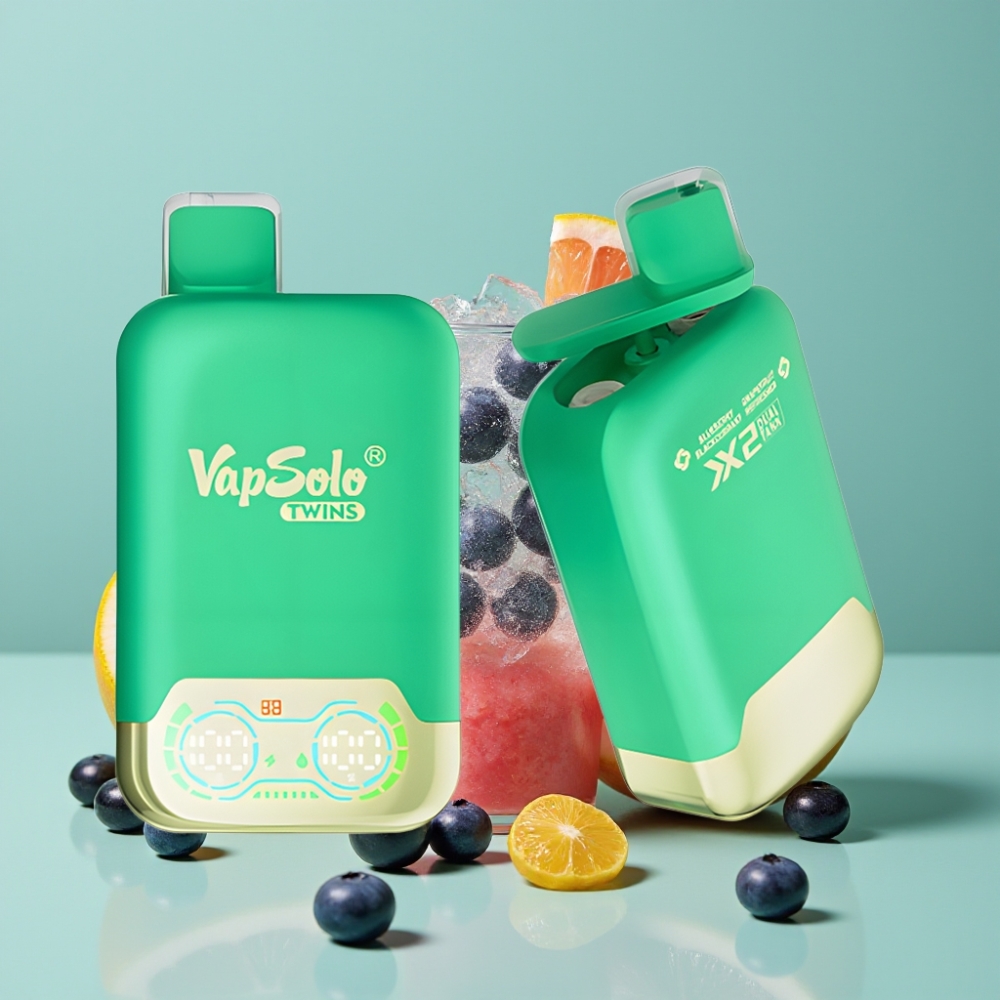 Vapsolo Twins 20000 Puff Maviberi & Greyfurt Serinletici 40ml Tip-C