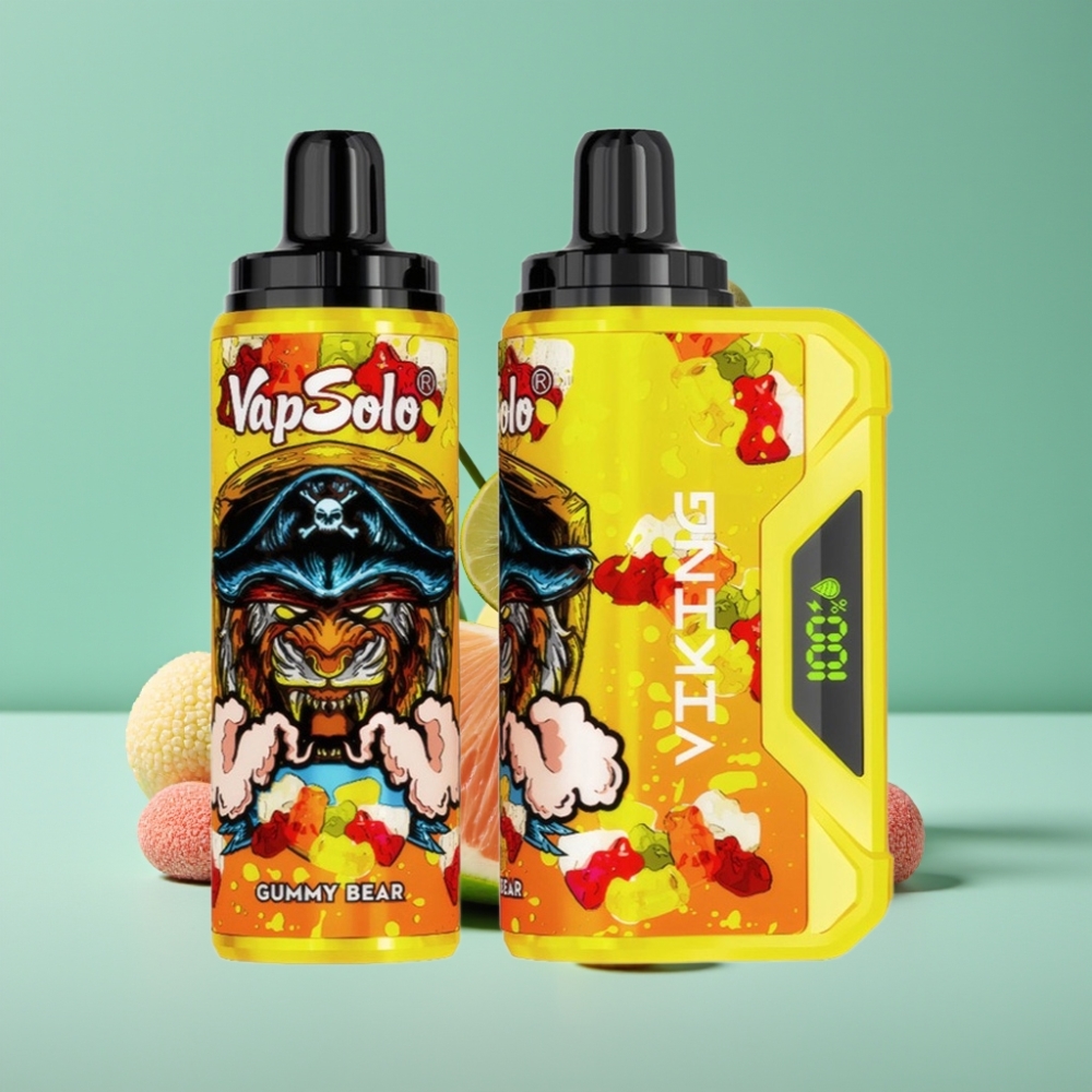 VapSolo VIKING 12000 Puf Şeker Ayı Aromalı Disposable Vape Tip-C Şarj 22ml