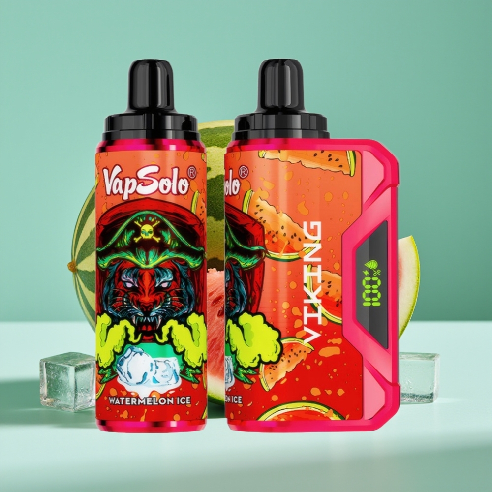 VapSolo VIKING 12000 Puff Karpuz Buz Tip-C Şarj LED Ekranlı Disposable Vape