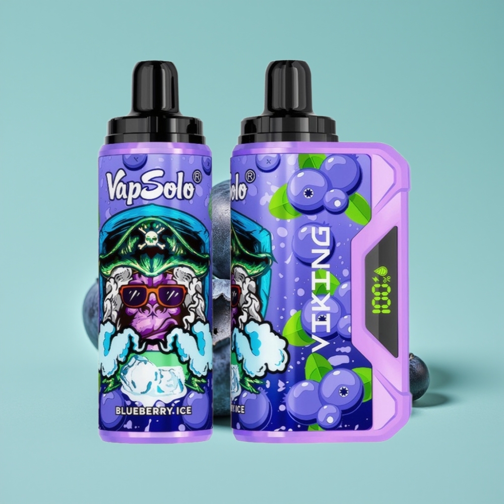 VapSolo VIKING 12000 Puff Led Ekran Tip-C Şarj Yaban Mersini Aromalı Disposable Vape