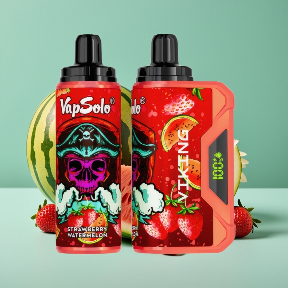 VapSolo VIKING 12000 Puff Çilek Karpuz Aromalı Disposable Vape Type-C Şarj