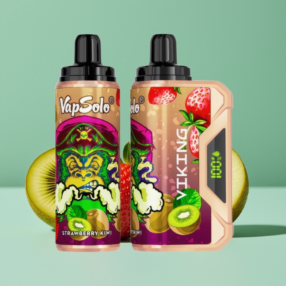 VapSolo VIKING 12000 Puff Çilek Kivi Type-C Şarj LED Ekranlı