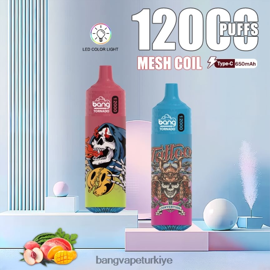 Bang Vape Istanbul - Bang Vape Tornado Led ve örgü bobin ile 12000 nefes tek kullanımlık R4228Z4