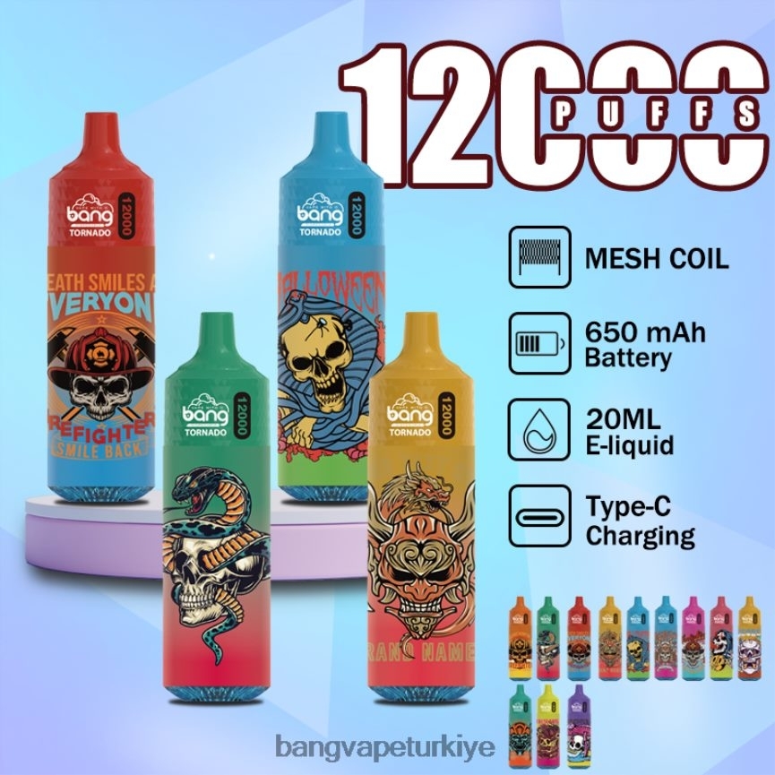 Bang Vape Istanbul - Bang Vape Tornado Led ve örgü bobin ile 12000 nefes tek kullanımlık R4228Z4