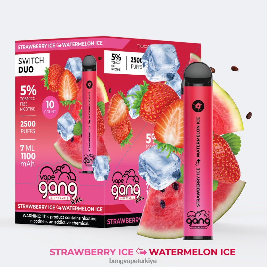 Bang Vape Flavors - Vape Gang Switch Duo 2 tat (10\'lu kutu) çarkıfelek meyvesi - guava buzu R4228Z44