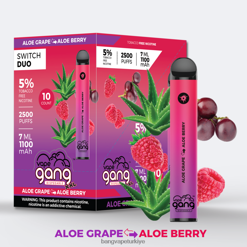 Vape Gang Ankara - Vape Gang Switch Duo 2 tat (10'lu kutu) aloe üzümü - aloe meyvesi R4228Z39