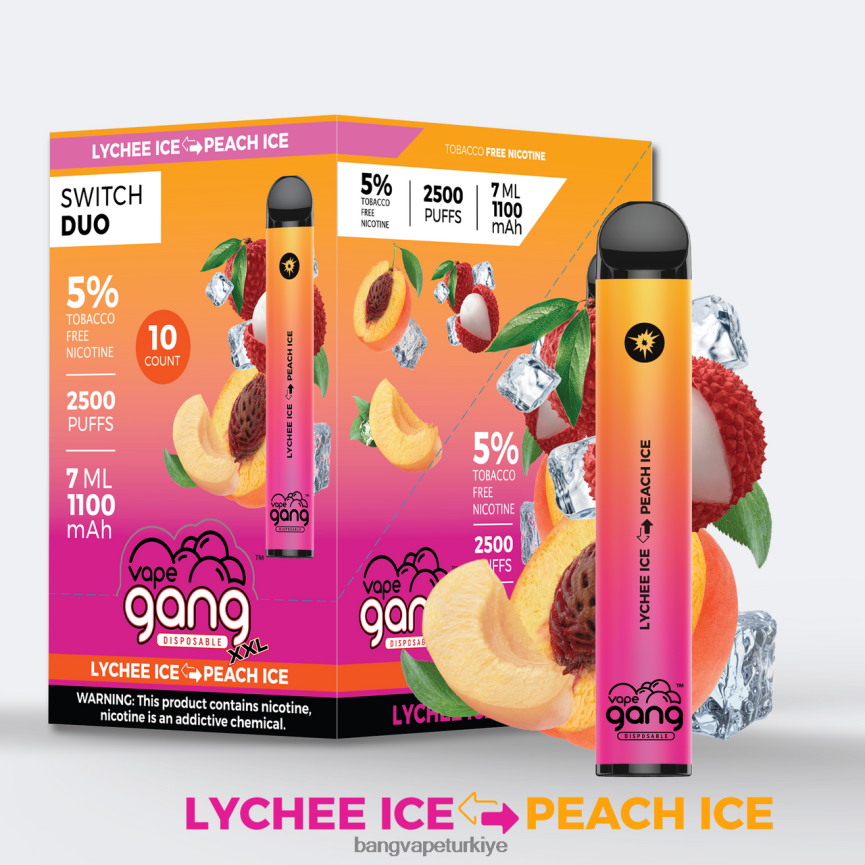 Vape Gang Disposables - Vape Gang Switch Duo 2 tat (10\'lu kutu) mavi razz - kırmızı razz tutkusu R4228Z41